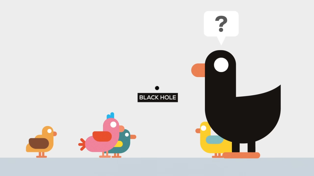 Kurzgesagt「もしあなたのポケットにブラックホールがあったら?」動画の一場面