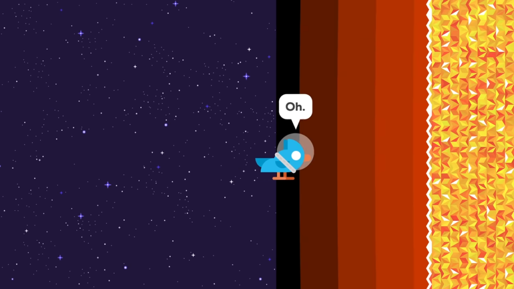 Kurzgesagt「ブラックホールの解説 — 誕生から死まで」動画の一場面