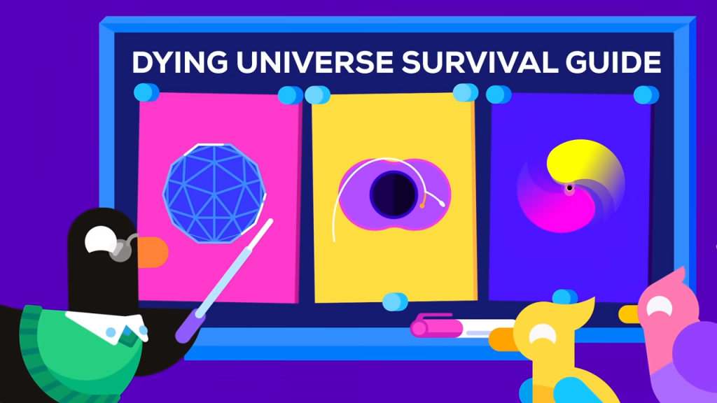 Kurzgesagt「ブラックホール爆弾とブラックホール文明」動画の一場面