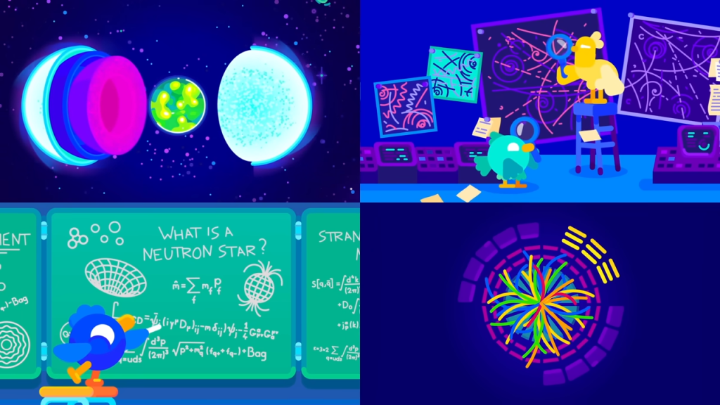 Kurzgesagt「宇宙で最も危険なモノ – ストレンジ星について」動画の一場面